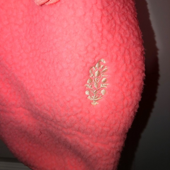 New FP Movement by Free People Neon Coral Hit The Slopes Fleece Jacket Coat sz L - Picture 5 of 7